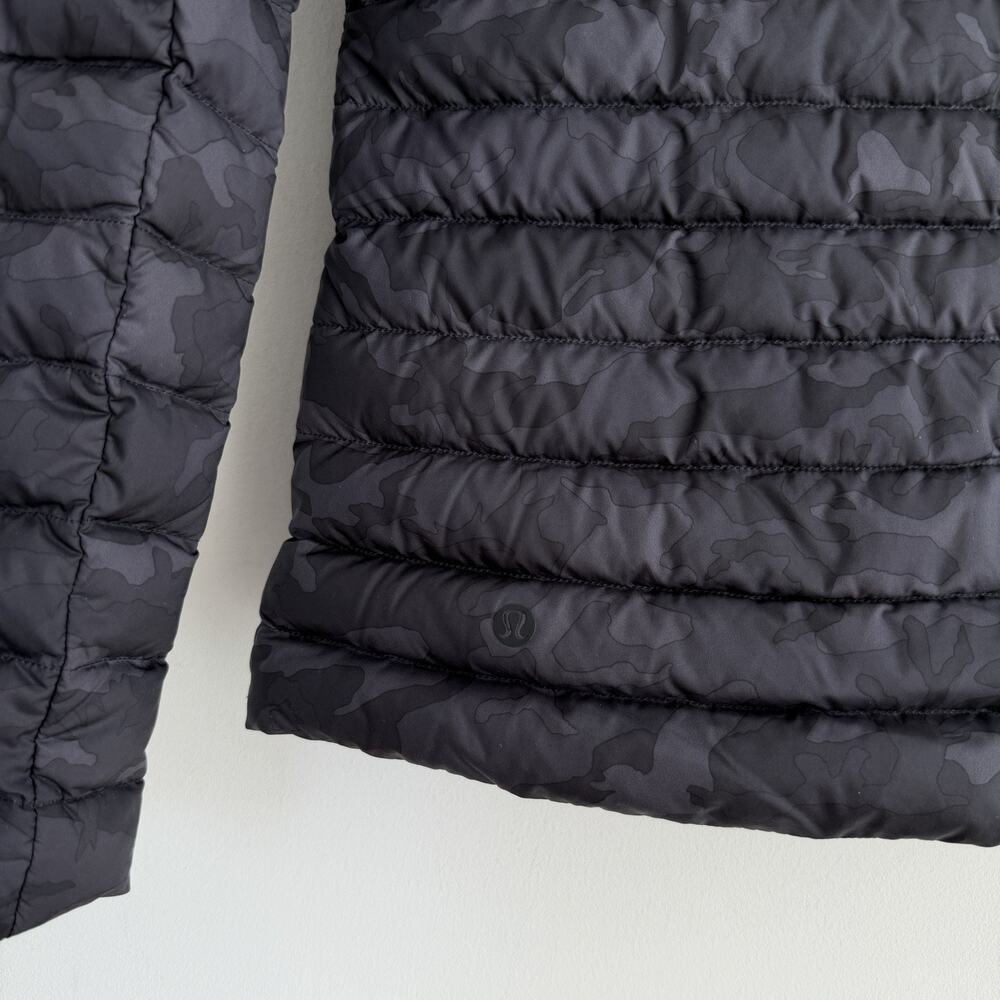 Lululemon Pack It Down Jacket Mens 8 Black Gray Camo Incognito Packable W Hood - Picture 6 of 13